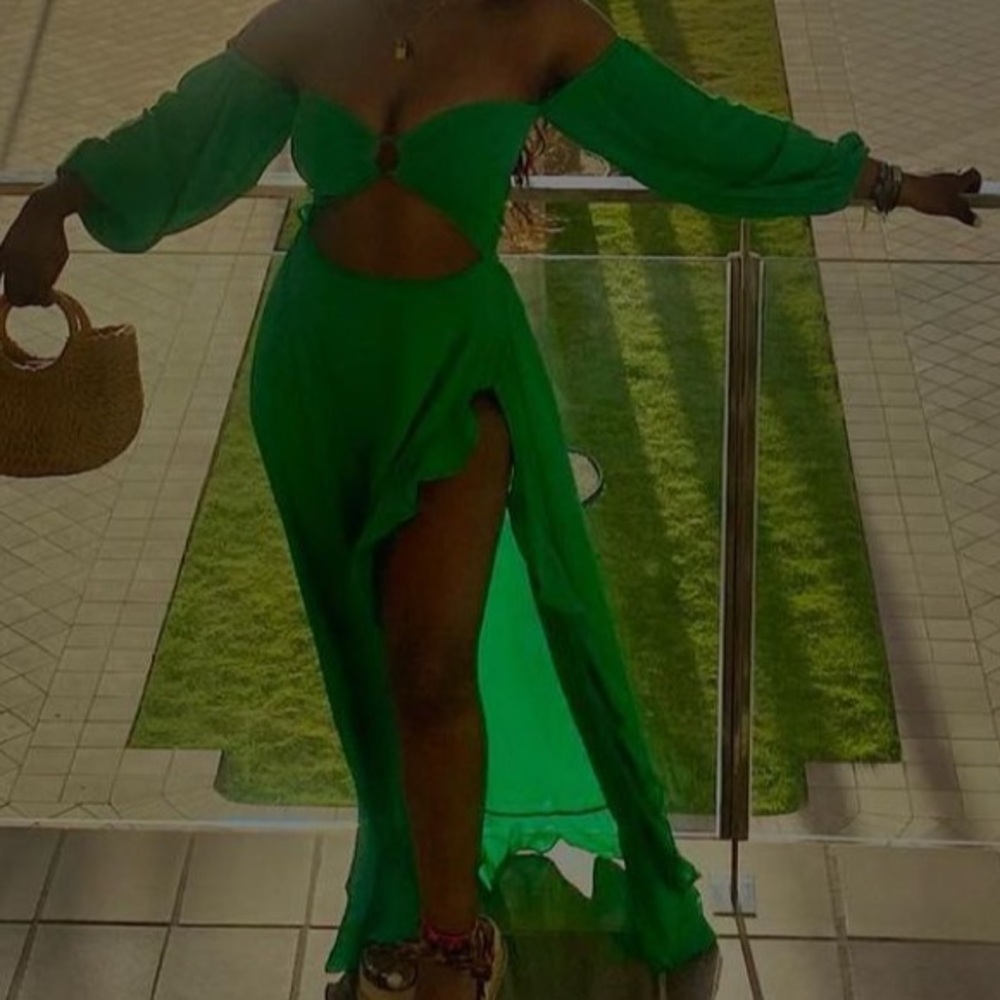 Green Cut out dress